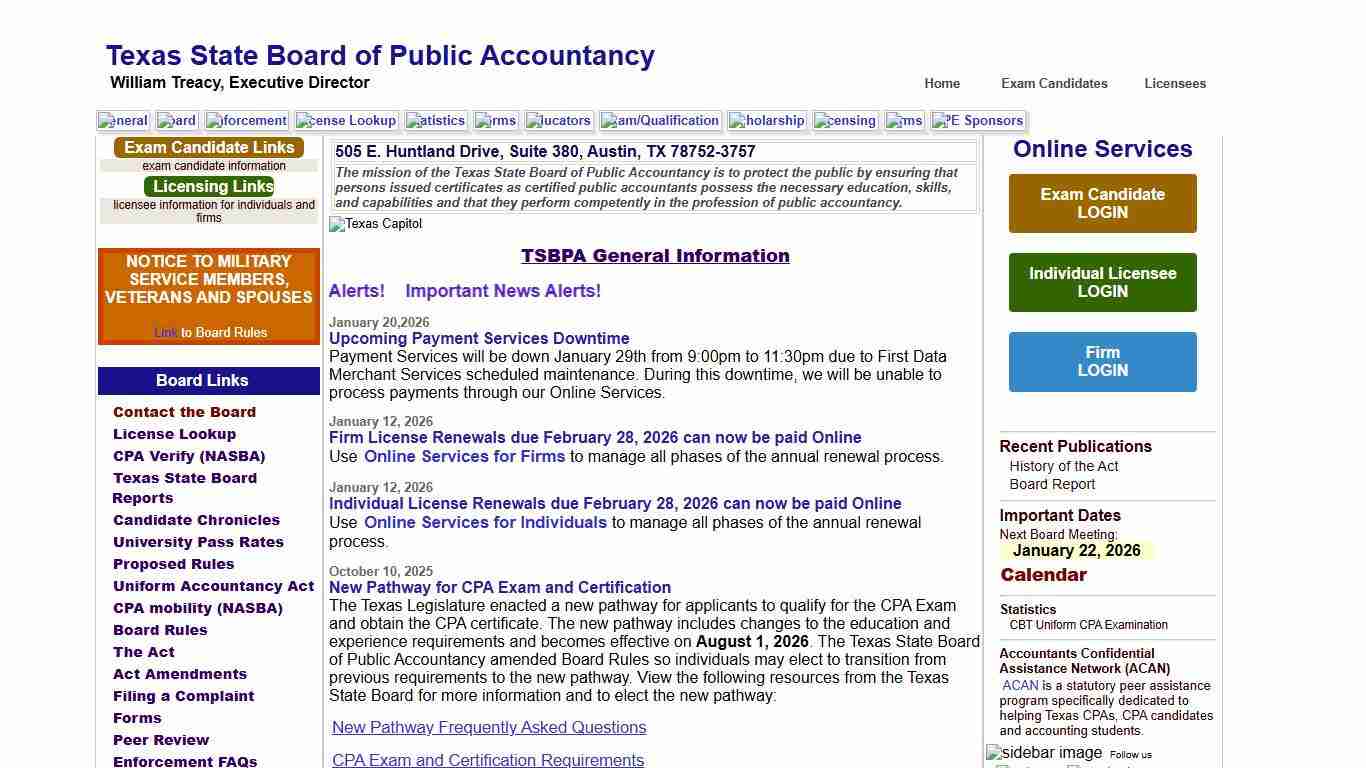 TSBPA - Welcome to Texas State Board of Public Accountancy